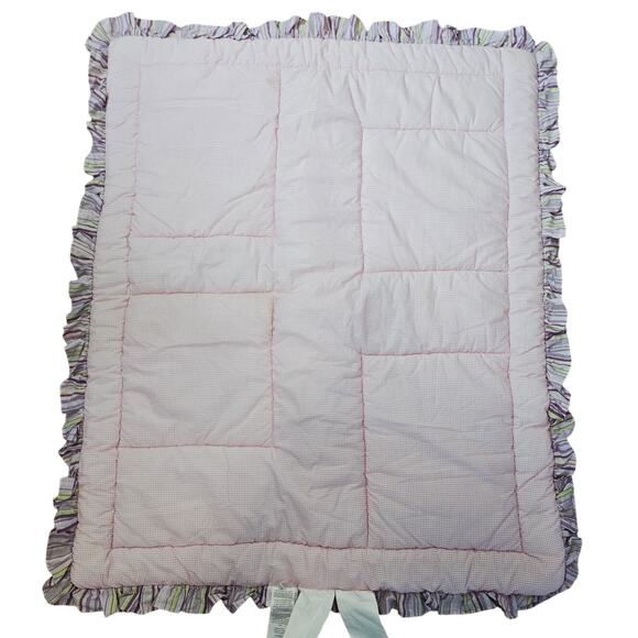 Cocalo Baby Crib Blanket Patchwork Embroidered Butterflies L 42" x W 34.5" - Picture 3 of 4